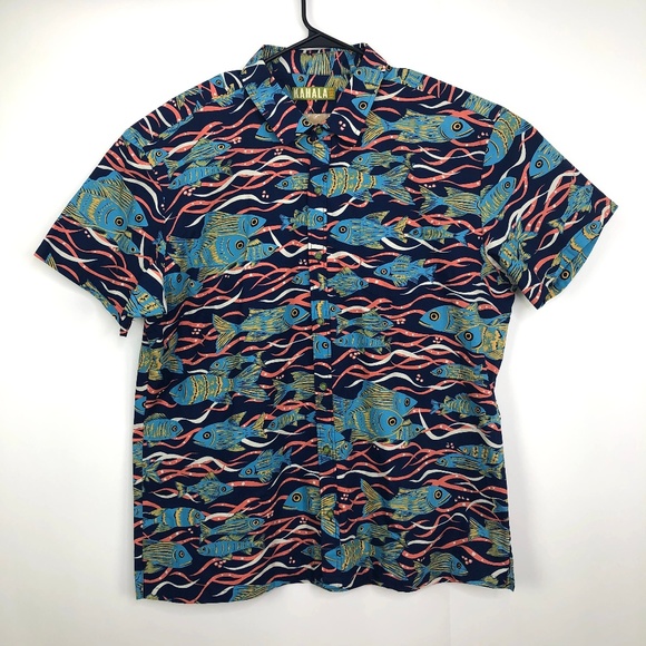 Kahala Other - Kahala Mens 3XL Fish Hawaiian Aloha Camp Shirt